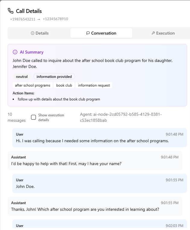 Call transcripts